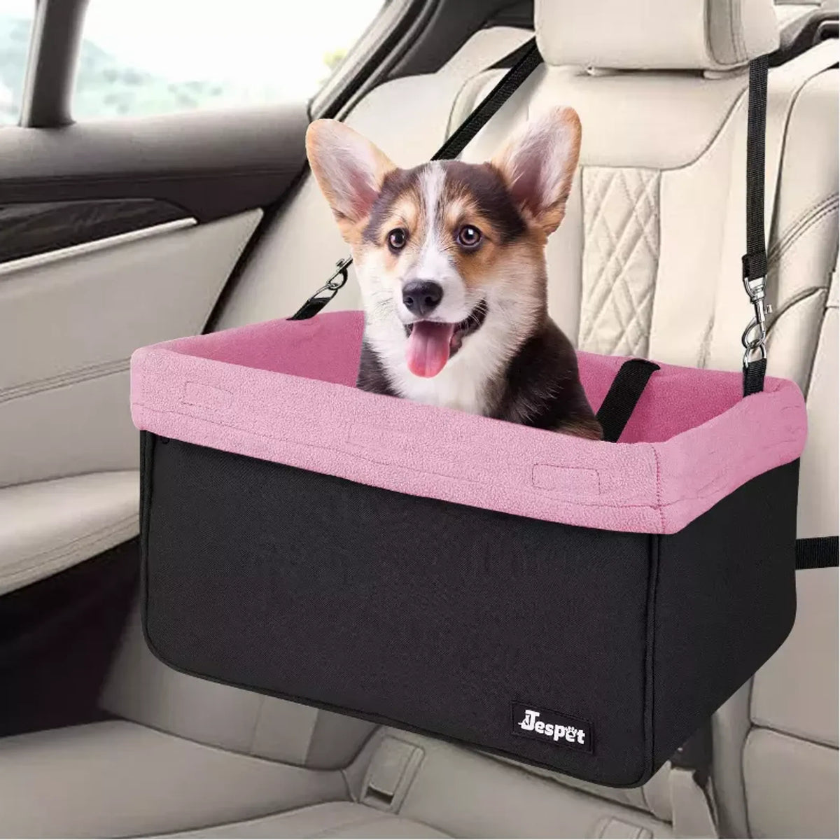Asiento Elevado para Perros en el Carro