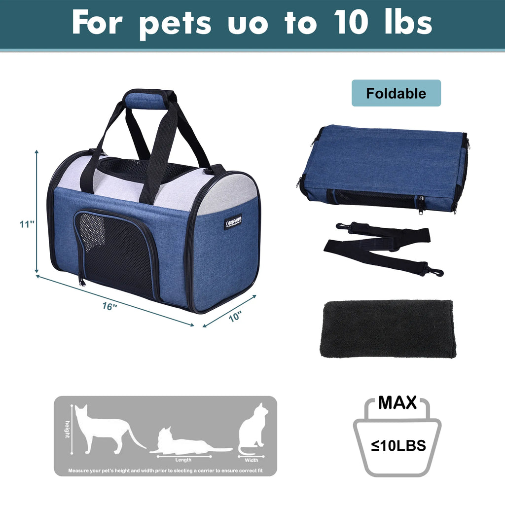 Bolso Transportador para Mascotas Aprobado para Aerolíneas