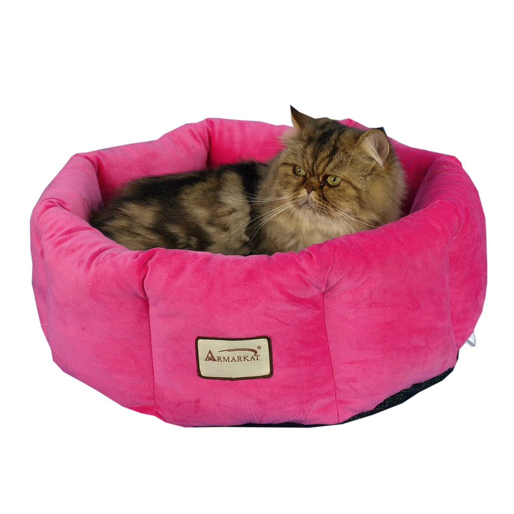 Cama de Terciopelo Rosa para Gatos