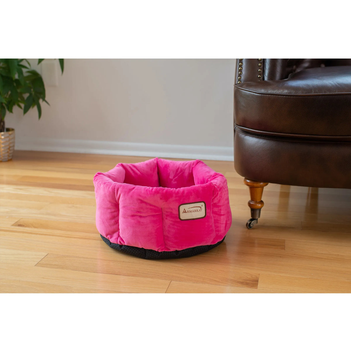 Cama de Terciopelo Rosa para Gatos