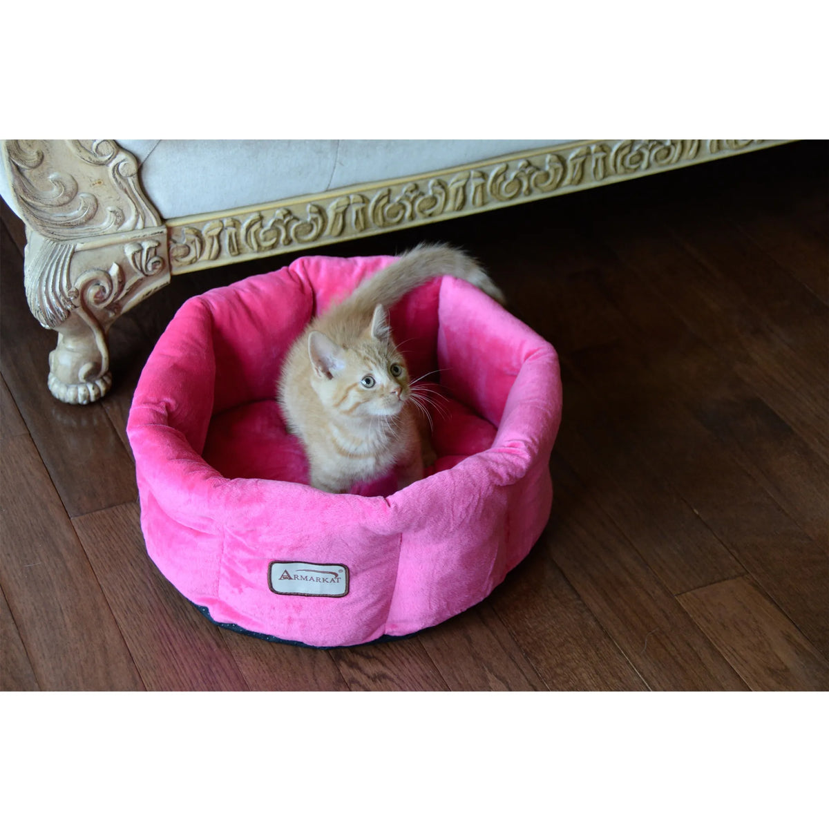Cama de Terciopelo Rosa para Gatos