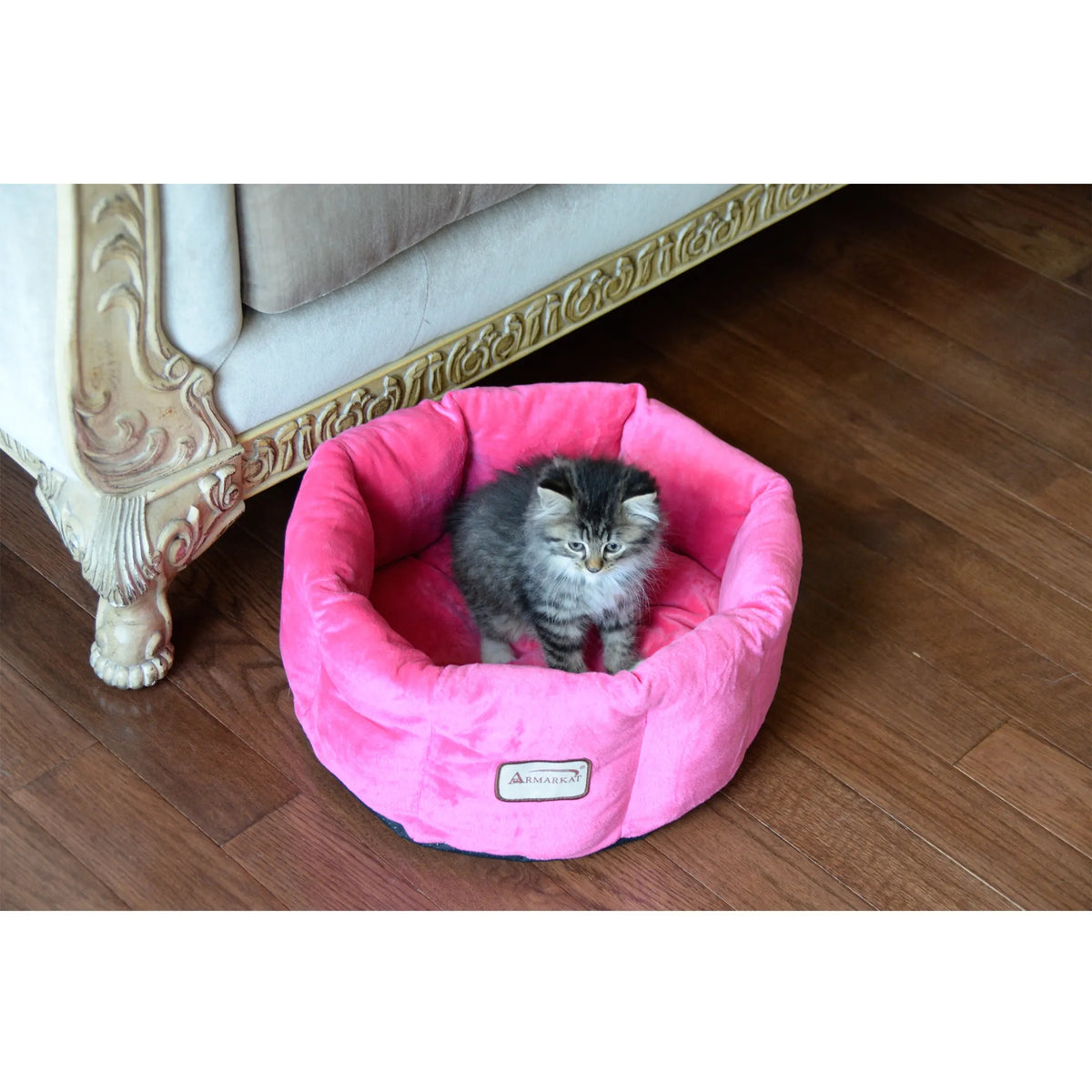 Cama de Terciopelo Rosa para Gatos