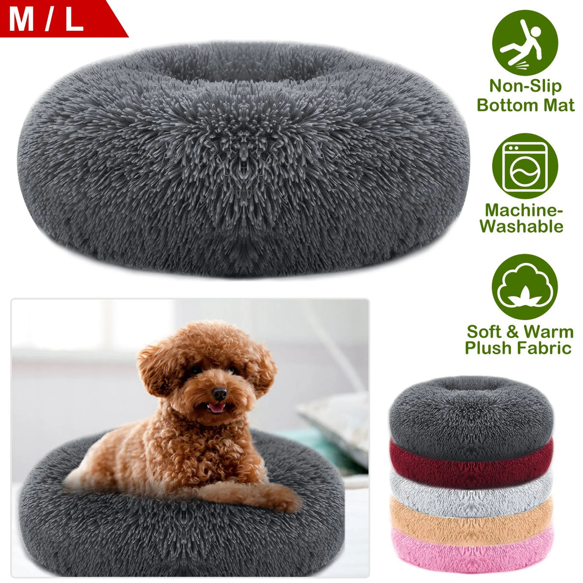 Cama de Felpa Suave y Calientita para Perros y Gatos