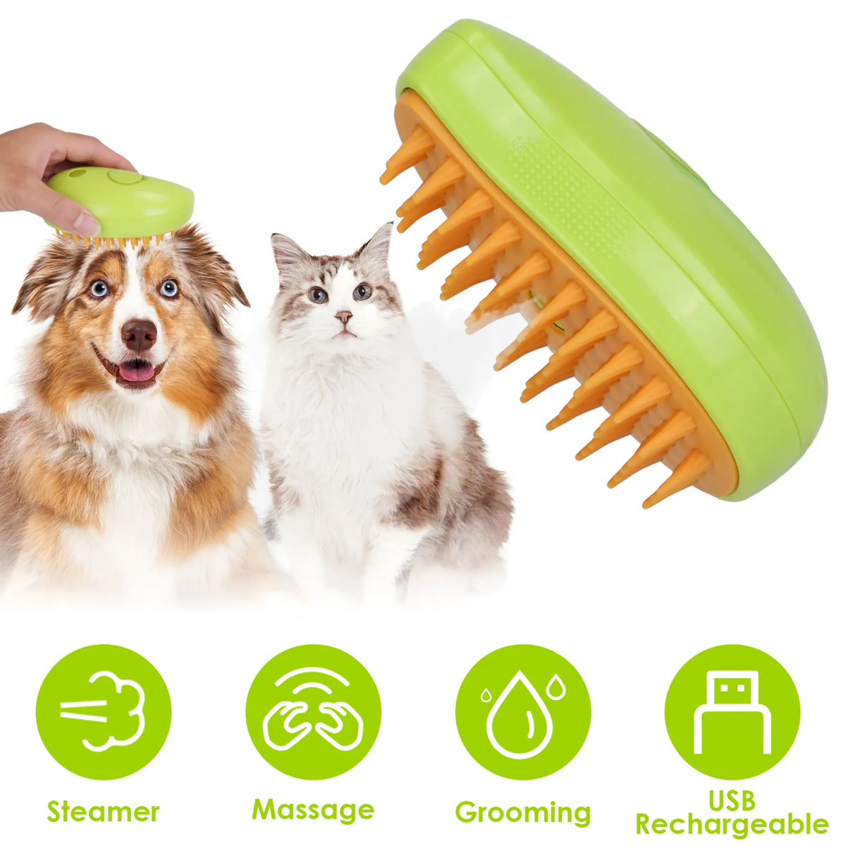 Cepillo de Vapor 3 en 1 para Gatos
