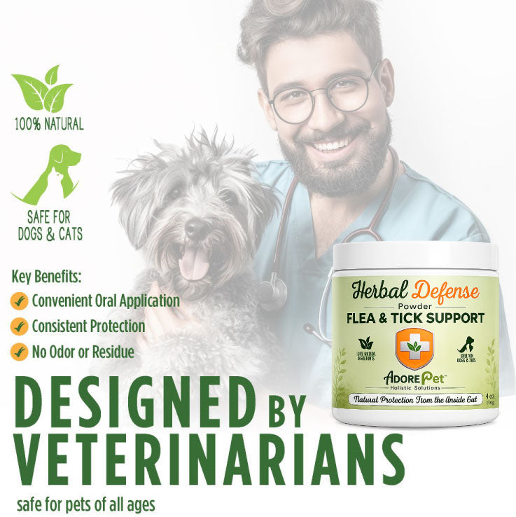 Polvo Herbal Repelente de Pulgas y Garrapatas – Adore Pet
