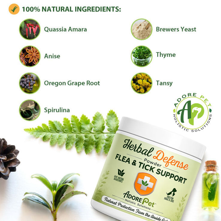 Polvo Herbal Repelente de Pulgas y Garrapatas – Adore Pet