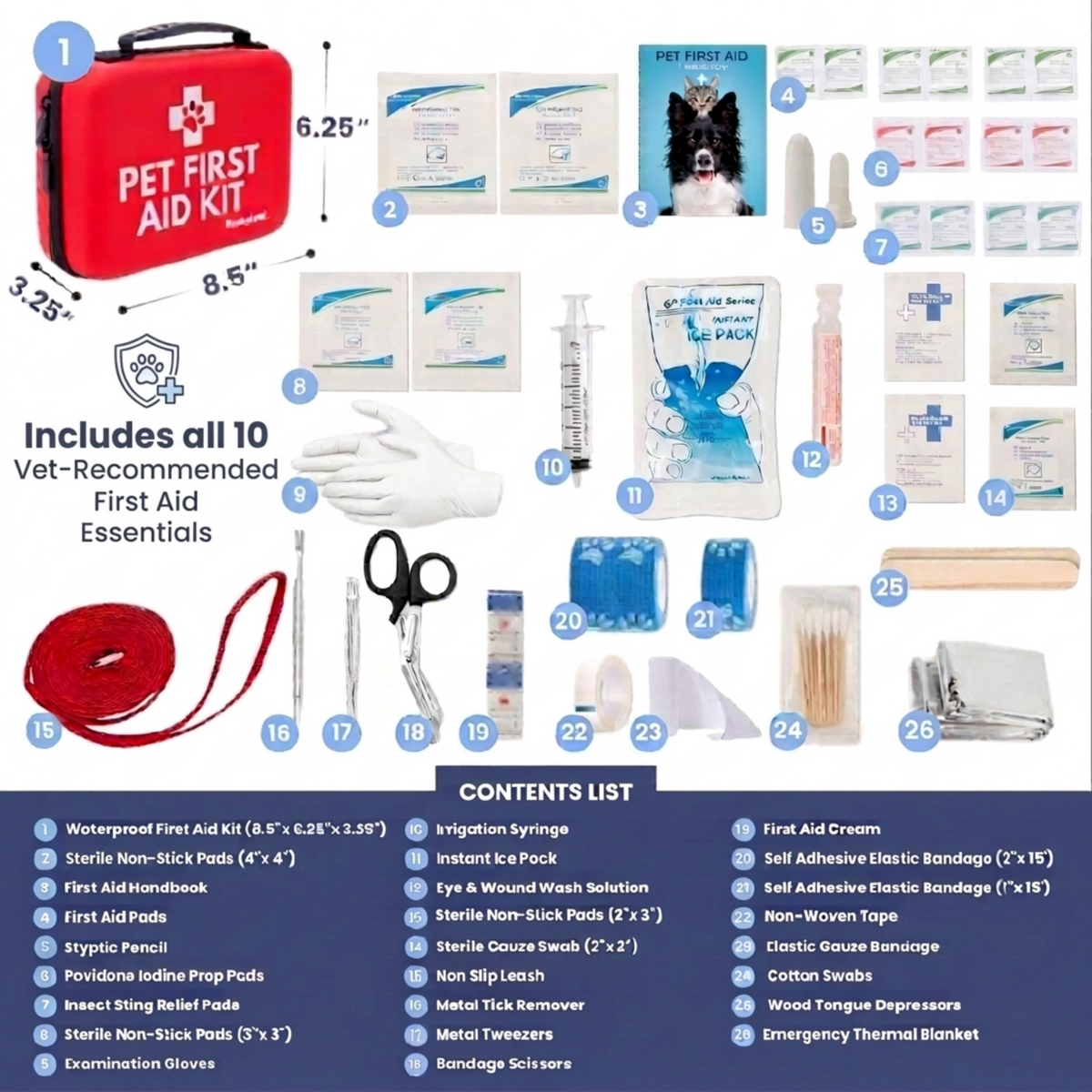 Botiquín de Primeros Auxilios para Perros y Gatos