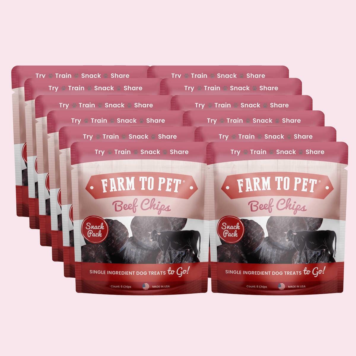 Snack Packs de Chips de Res para Perros y Gatos